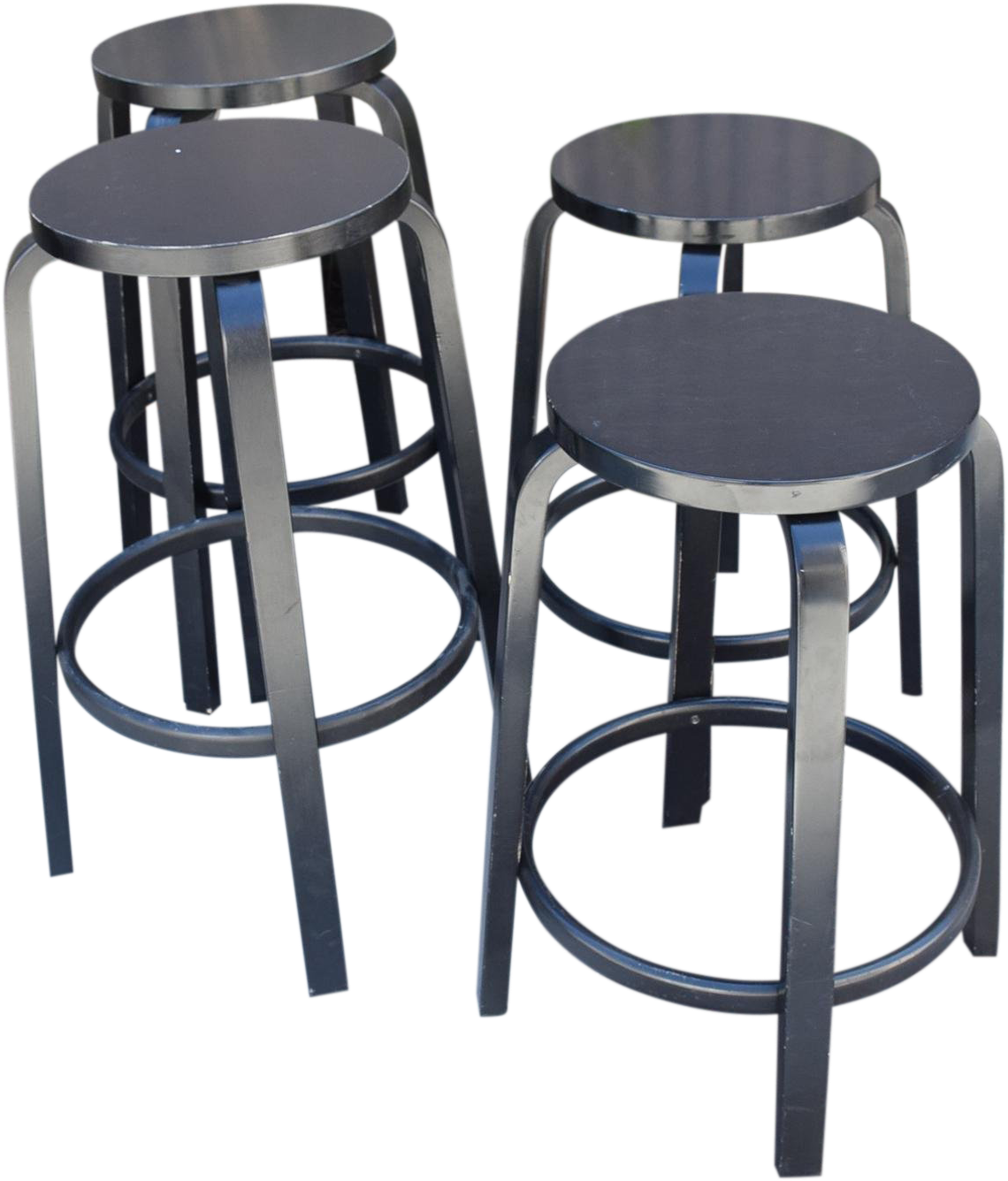 Superior Set Of Four Artek Barstool Stool By Alvar Clipart (1266x1483), Png Download