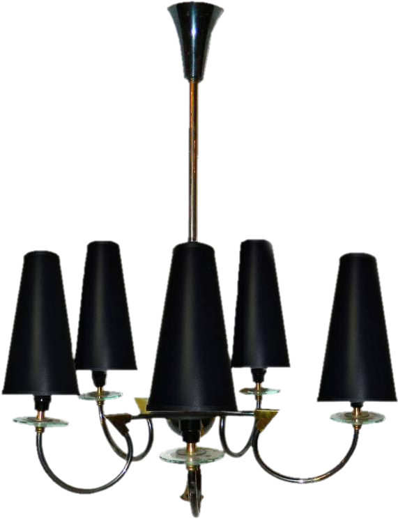 Vintage Maison Jansen Chandelier Clipart (633x827), Png Download