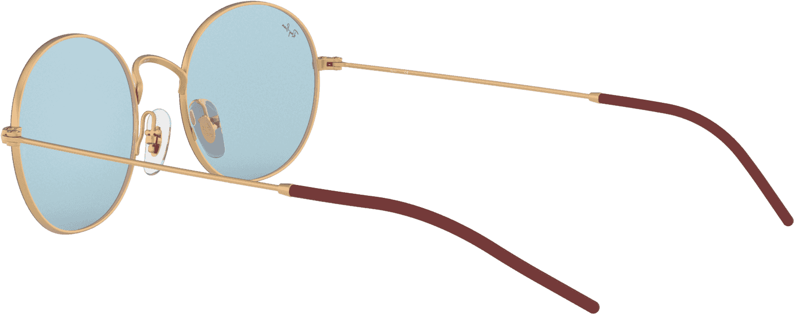 Metal Oval Sunglasses In Blue On Gold Clipart (1920x2000), Png Download