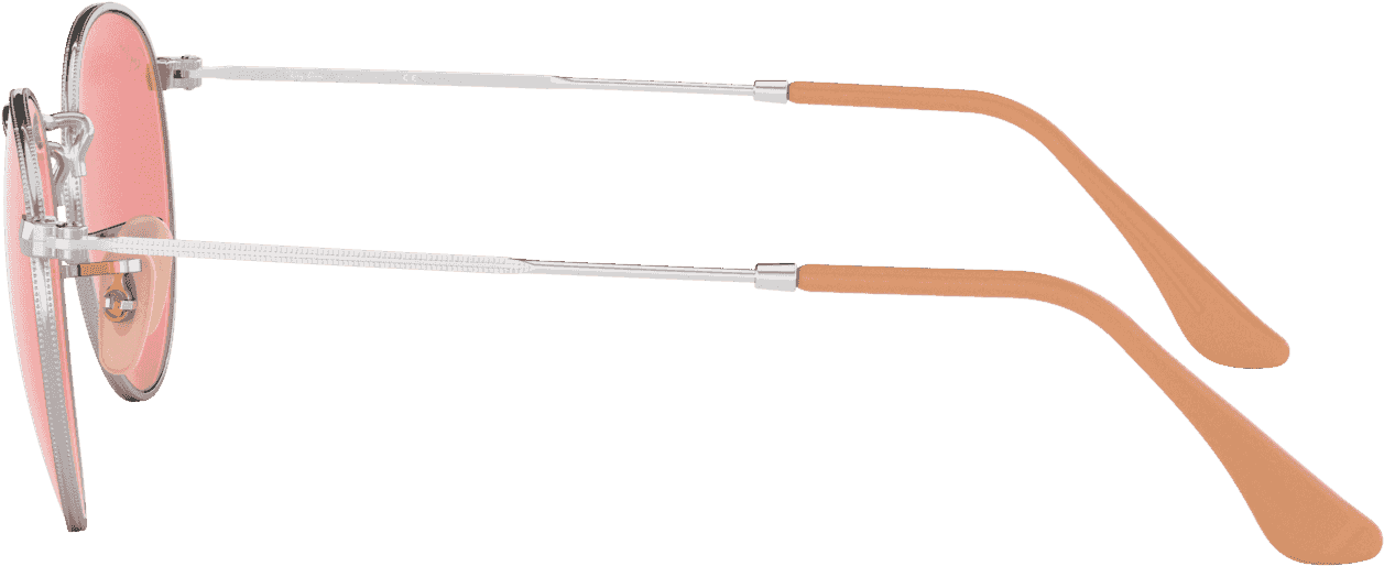 Round Metal Sunglasses In Silver Pink Photochromic Clipart (1920x2000), Png Download