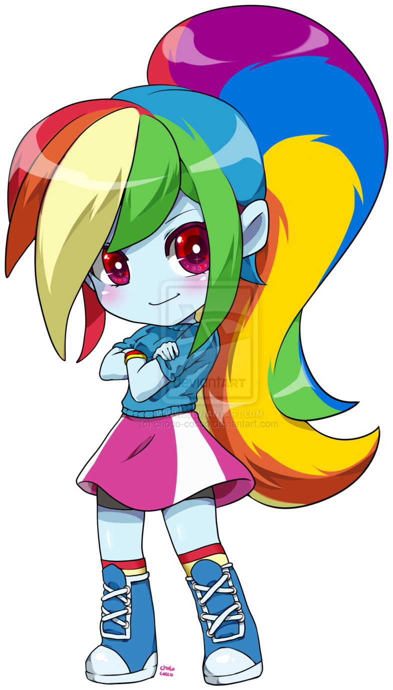 Equestria Girls Rainbow Dash Chibi Commission By Choco-cocco Clipart (759x1052), Png Download