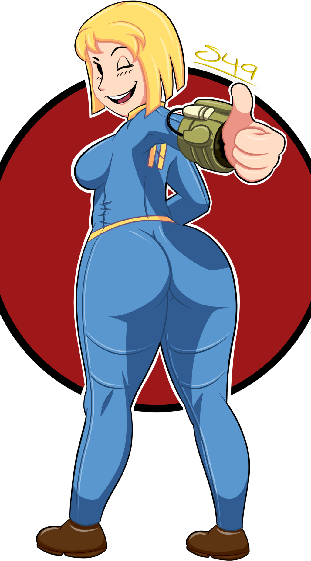 Vault Girl Thumbs Up By Stephen49 On Deviantart Clip - Png Download (1024x1936), Png Download