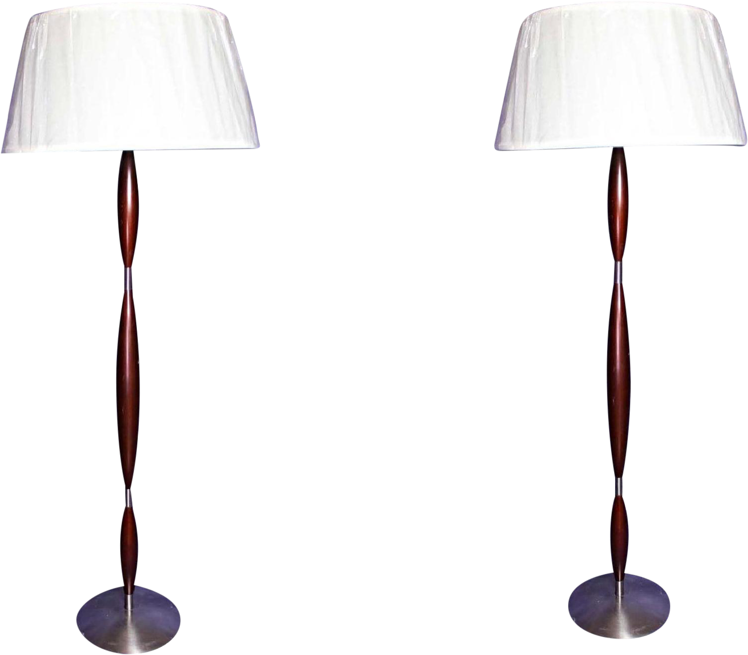 Vintage Mid Century Modern Design Brushed Metal Mahogany Clipart (1663x1456), Png Download