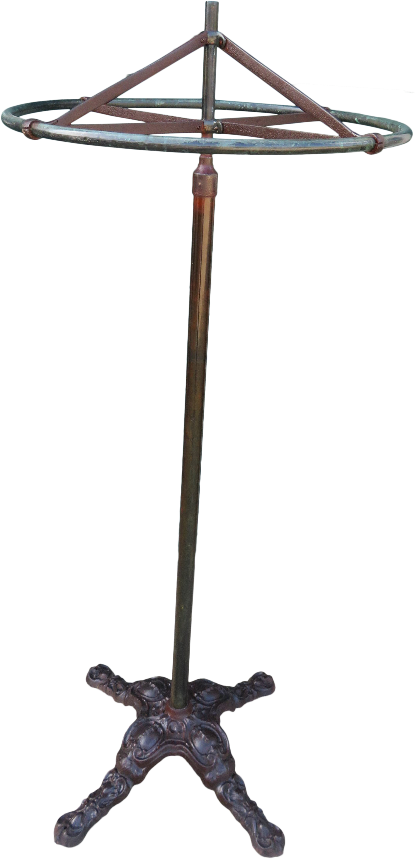 Antique Victorian Cast Iron Base & Brass Industrial Clipart (1546x3197), Png Download