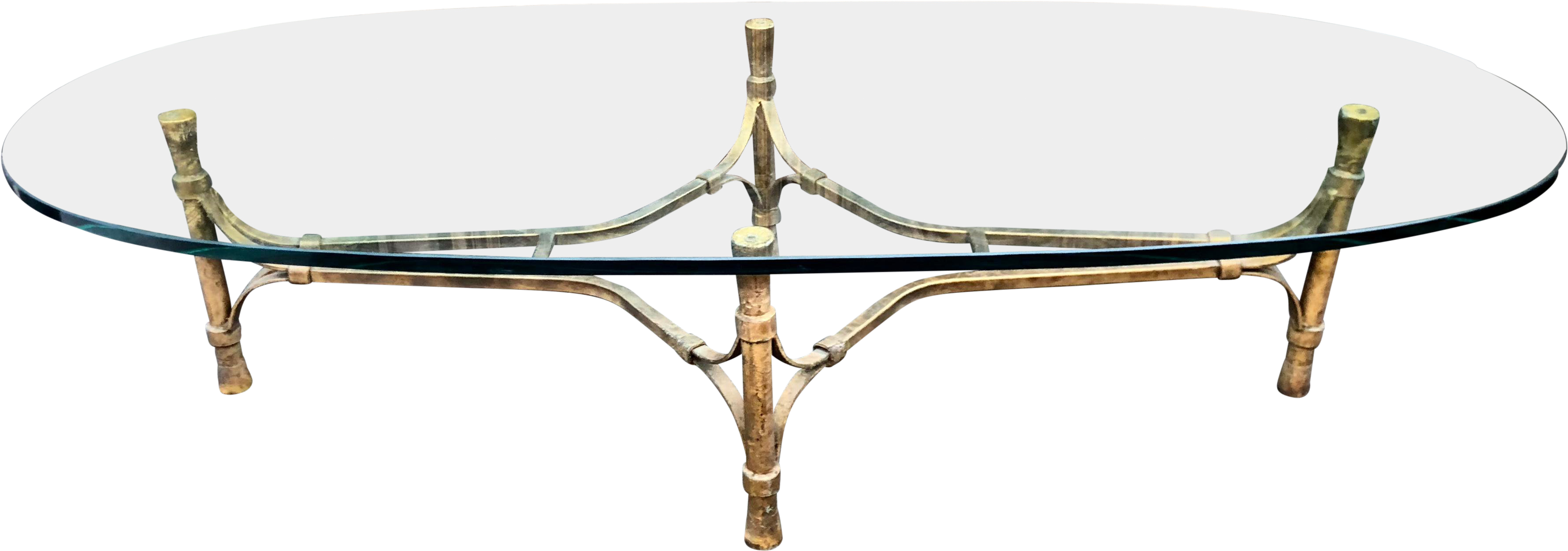 Unusual Vintage Designer Glass Top Iron Base Modern Clipart (3952x1388), Png Download