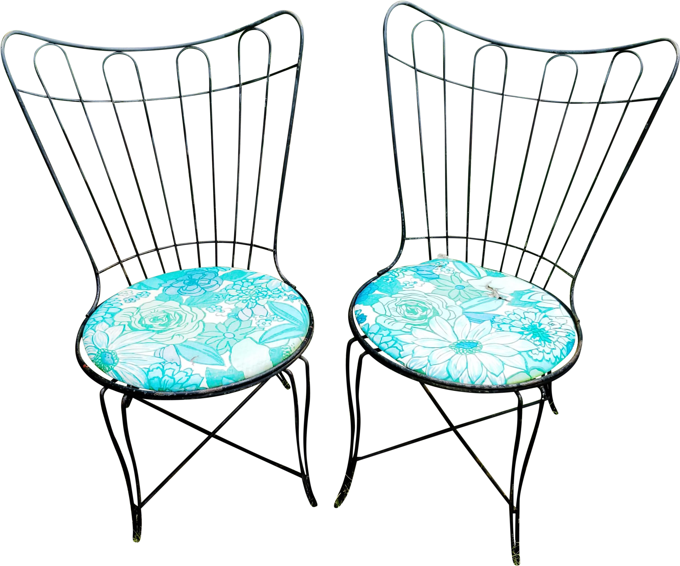 Vintage Homecrest/salterini Black Wrought Iron Patio Clipart (2932x2441), Png Download