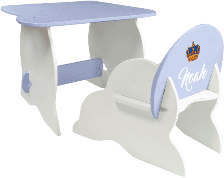 Duo Table Et Fauteuil Bicolore Blanc / Bleu À Personnaliser Clipart (2900x2900), Png Download