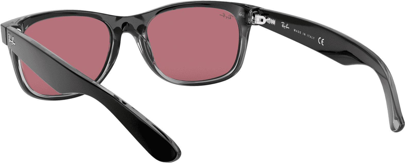 New Wayfarer Sunglasses In Black Transparent Violet Clipart (1920x2000), Png Download