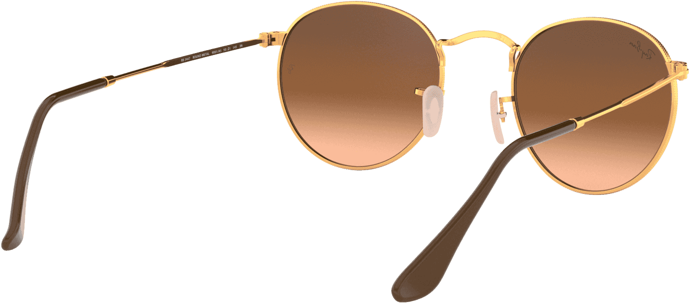Round Metal Sunglasses In Shiny Light Bronze Pink Brown Clipart (1920x2000), Png Download