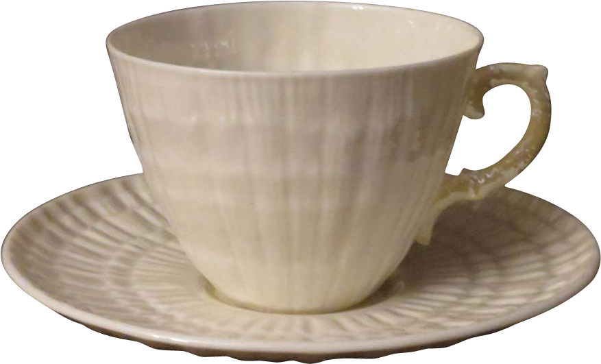 Belleek Limpet Yellow Lustre Teacup And Saucer Clipart (876x876), Png Download