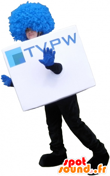 Boneco De Neve Quadrado Cubo Fantasia De Mascote Clipart (600x600), Png Download