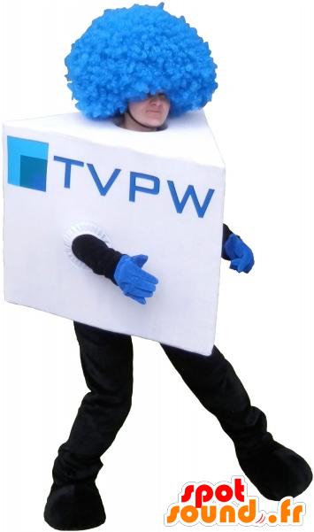 Boneco De Neve Quadrado Cubo Fantasia De Mascote Clipart (600x600), Png Download