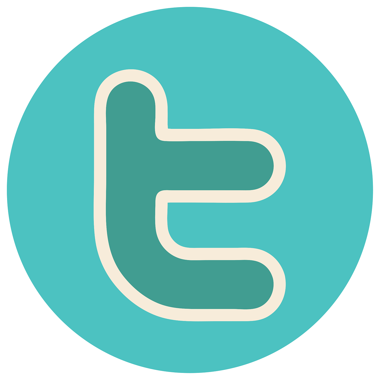 Twitter Logo Green Mint Png Image Clipart (1280x1280), Png Download