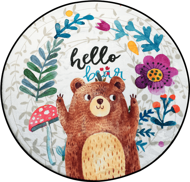 Hand Painted Bear Round Carpets For Living Room Computer Clipart (800x800), Png Download