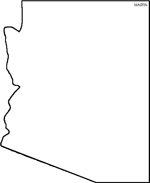 United States Clip Art By Phillip Martin, Map Of Arizona - Png Download (525x648), Png Download