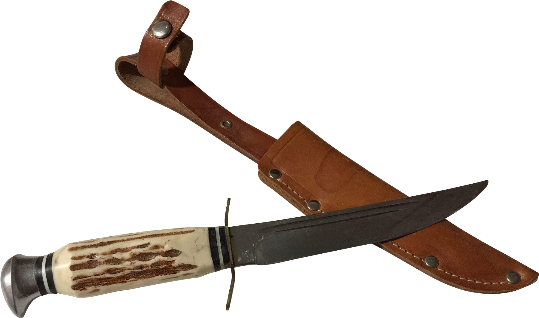 Old Stag Handle Hunting Knife Olsen Knife Co Clipart (1792x1792), Png Download