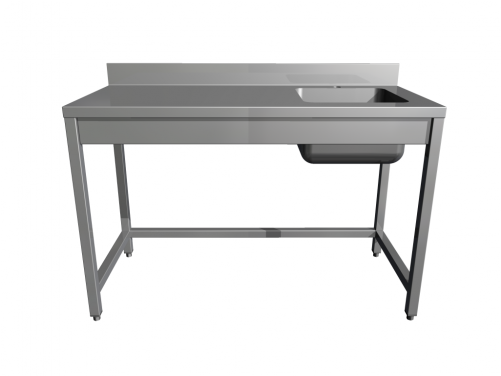 Work Table With Sink, Without Shelf, Basin On Left, Clipart (500x620), Png Download