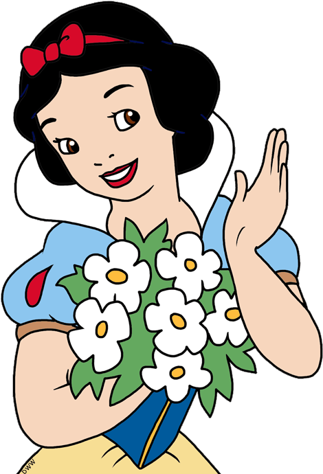 Snow White, Flowers Clipart (500x695), Png Download
