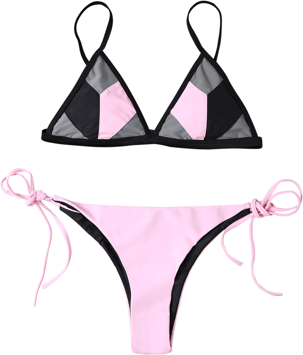 Bikini Cami À Cordon Avec Blocs De Couleurs Clipart (1000x1330), Png Download