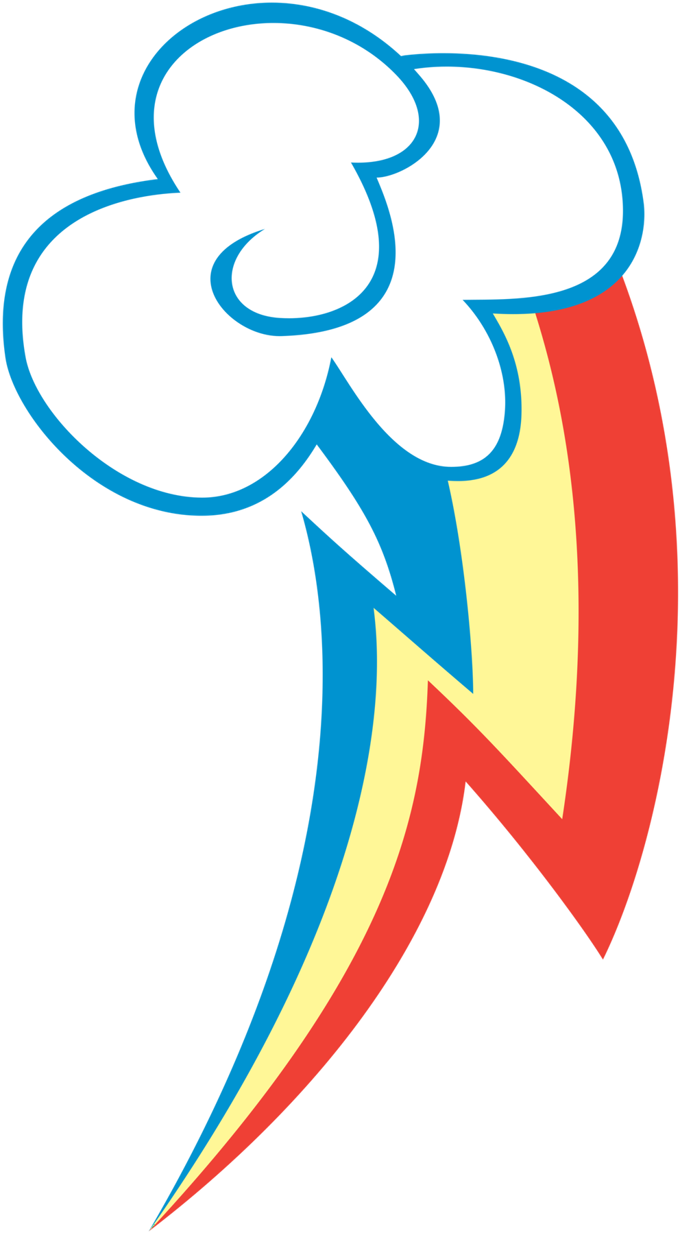 Rainbow Dash Has A Cloud And A Rainbow Lightning Bolt Clipart (1311x1920), Png Download