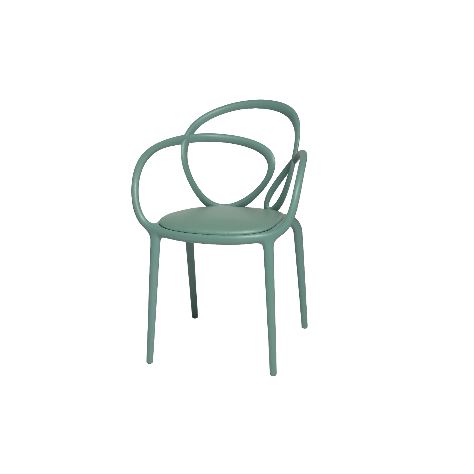 Qeeboo Loop Chair With Cushion Sage Green Clipart (1663x1663), Png Download