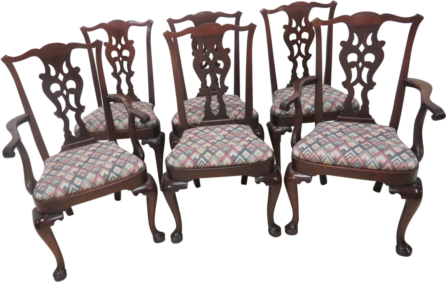 Old Sturbridge Village Mahogany Queen Anne Dining Chairs Clipart (1962x1241), Png Download