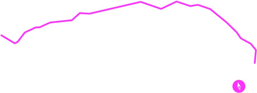 Pink Line Santa Monica To Downey Distance Clipart (1000x563), Png Download