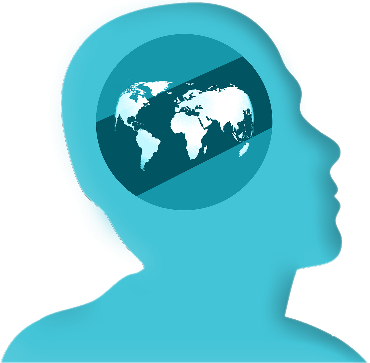 Icon Head Profile Globe Png Image Clipart (1280x1257), Png Download