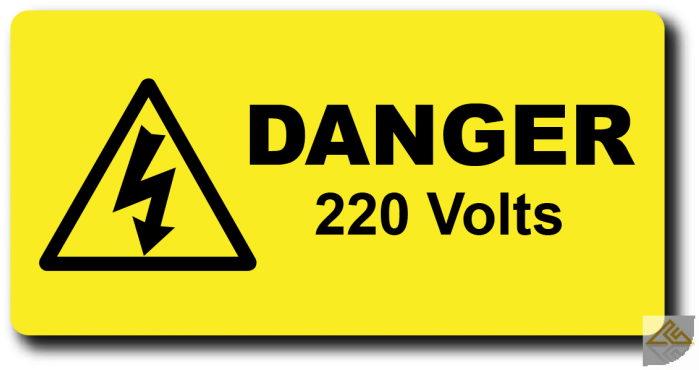 Danger 220 Volts Label Clipart (700x800), Png Download