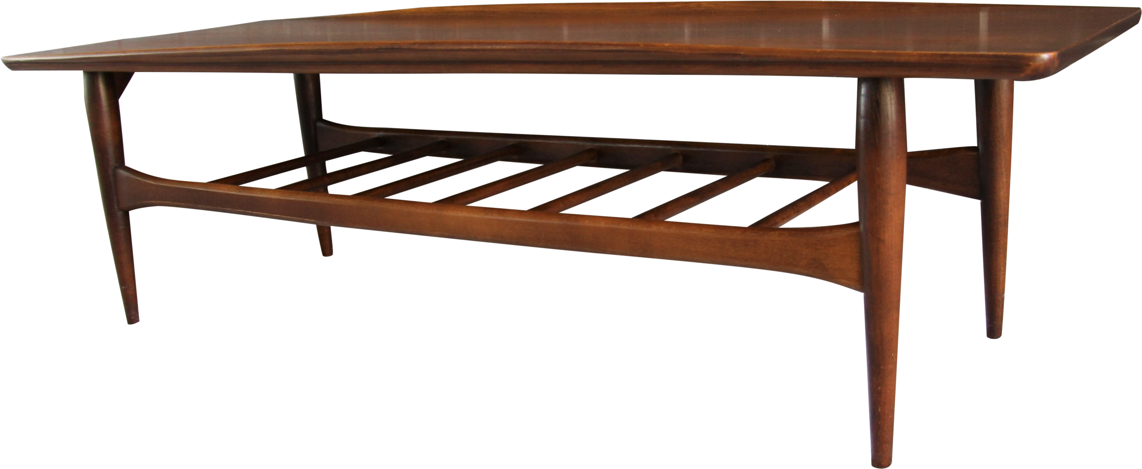 Mid Century Modern Bassett Artisan Walnut Surfboard Clipart (4103x1686), Png Download