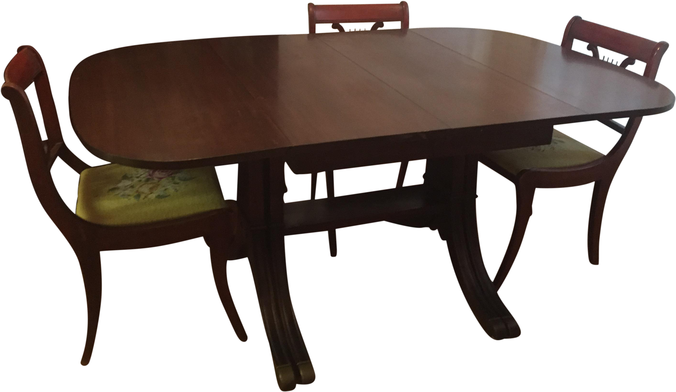 Drexel Heritage Vintage Mahogany Dining Set -table Clipart (3129x1814), Png Download