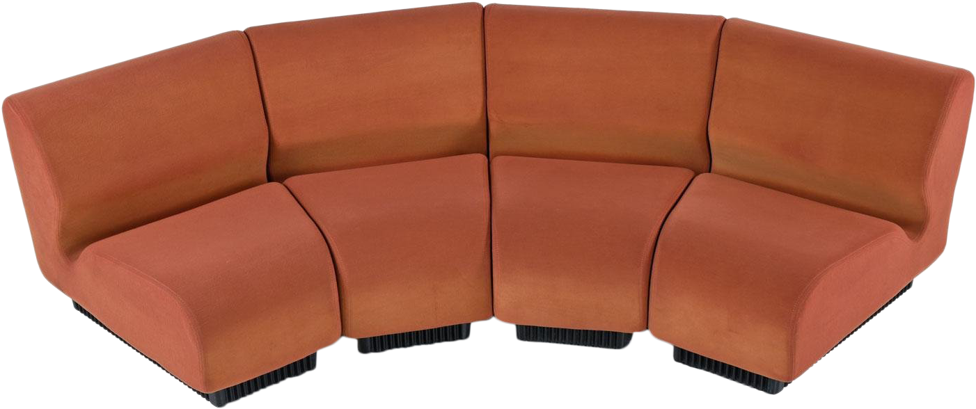 Don Chadwick Modular Curved Wedge Sectional Sofa Couch Clipart (1500x1500), Png Download