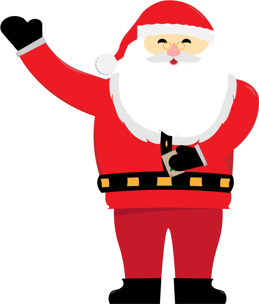 Father Christmas And His Reindeer Are Joining Children Clipart (1108x1241), Png Download