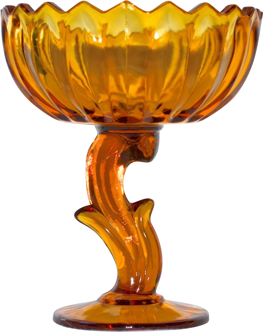 Indiana Glass Lotus Flower Amber Glass Compote Candy Clipart (1138x1138), Png Download