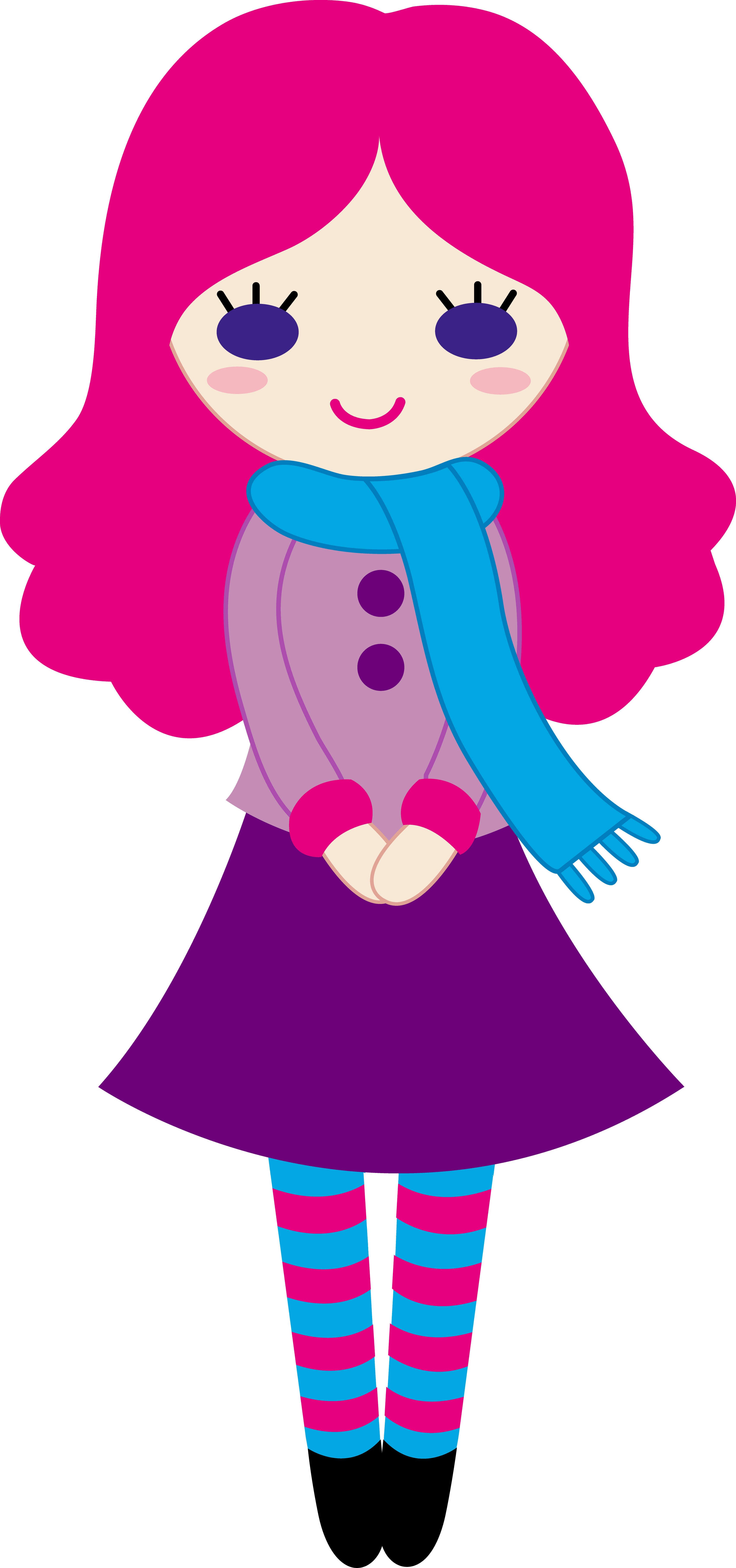 Cute Girl Clip Art - Png Download (3402x7243), Png Download