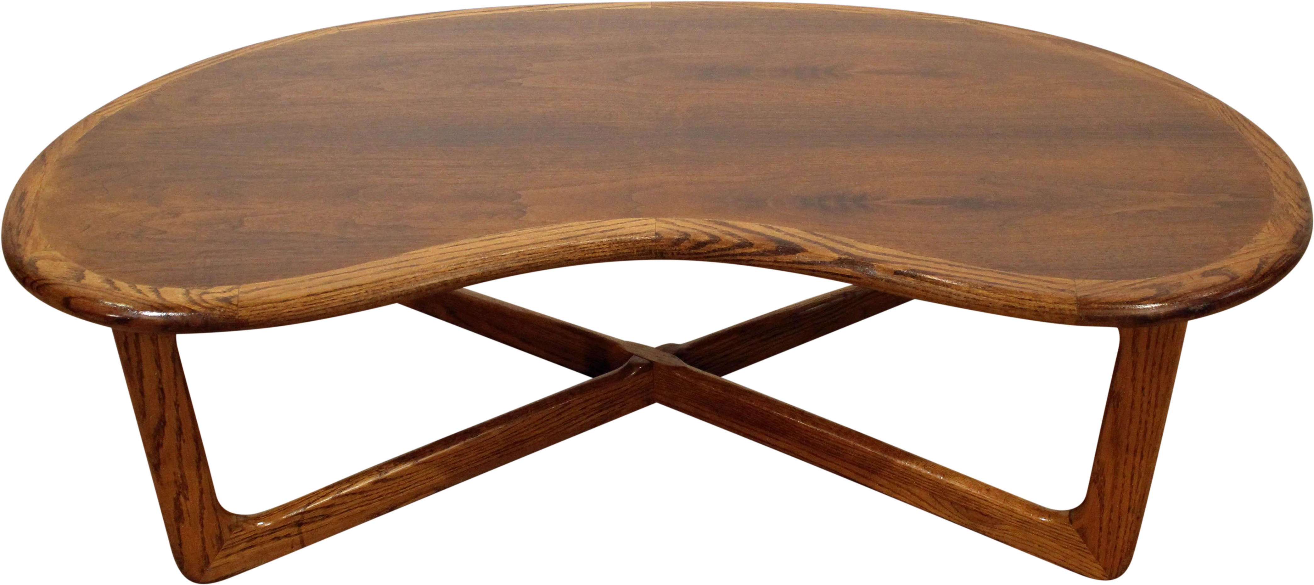 M#century Danish Modern Lane Walnut Kidney Coffee Table Clipart (4639x2064), Png Download