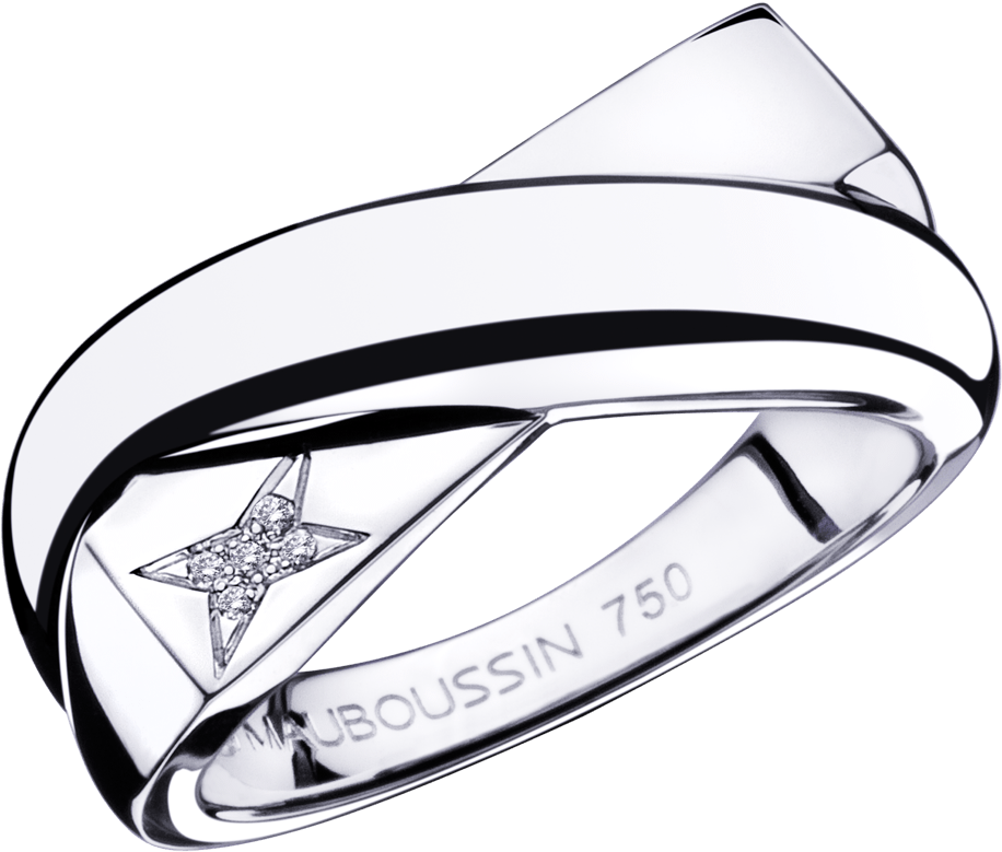 En Corps Et Encore Ring, White Gold, Star In Diamonds Clipart (1200x1200), Png Download
