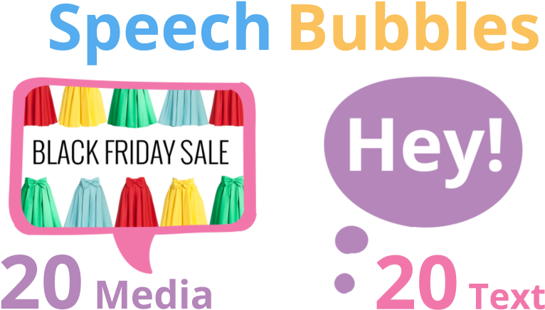 Speech Bubbles Media Text Holders Clipart (960x540), Png Download