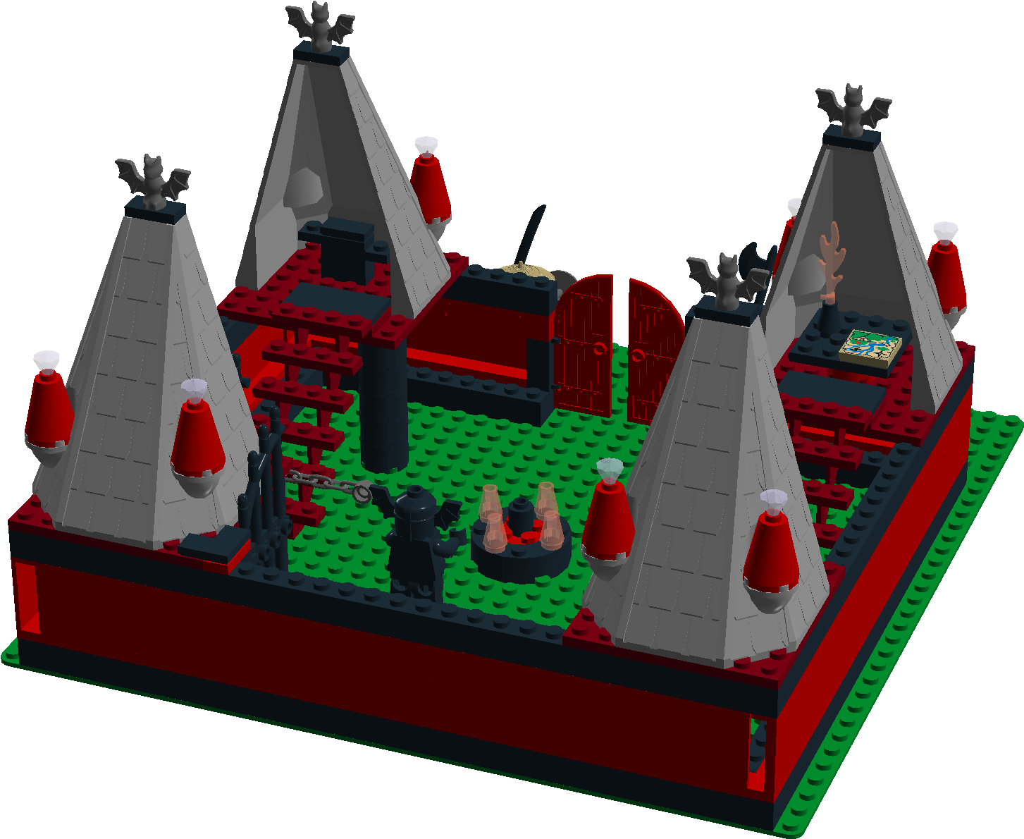 In This Rear View Of The Dark Castle, You Can See The Clipart (2320x1245), Png Download