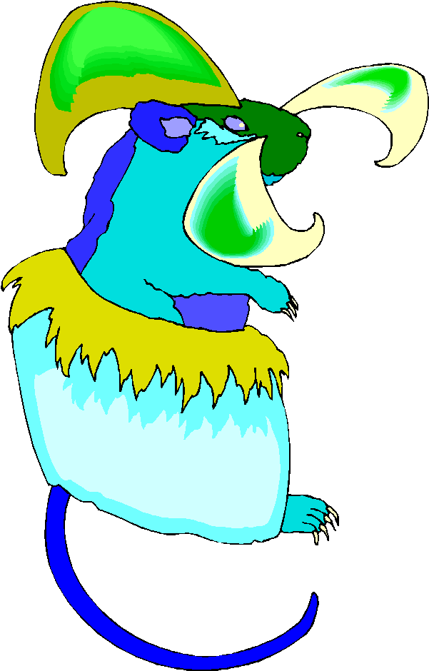 Coloured Drawing Of Multi Coloured Fantasy Rat With Clipart (613x955), Png Download