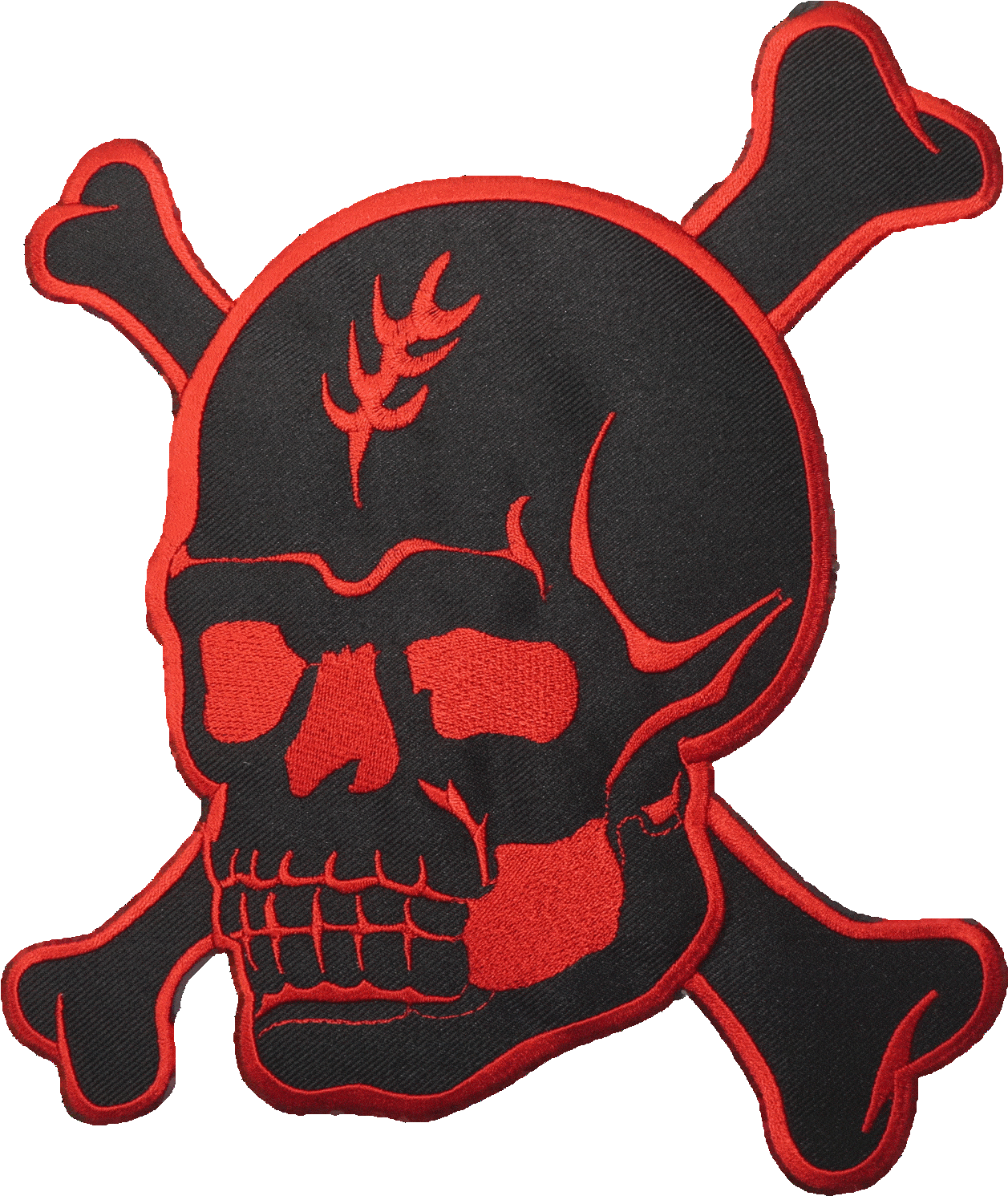 Devil Satan Biker Skull Bones Big Embroidered Back Clipart (2048x1536), Png Download
