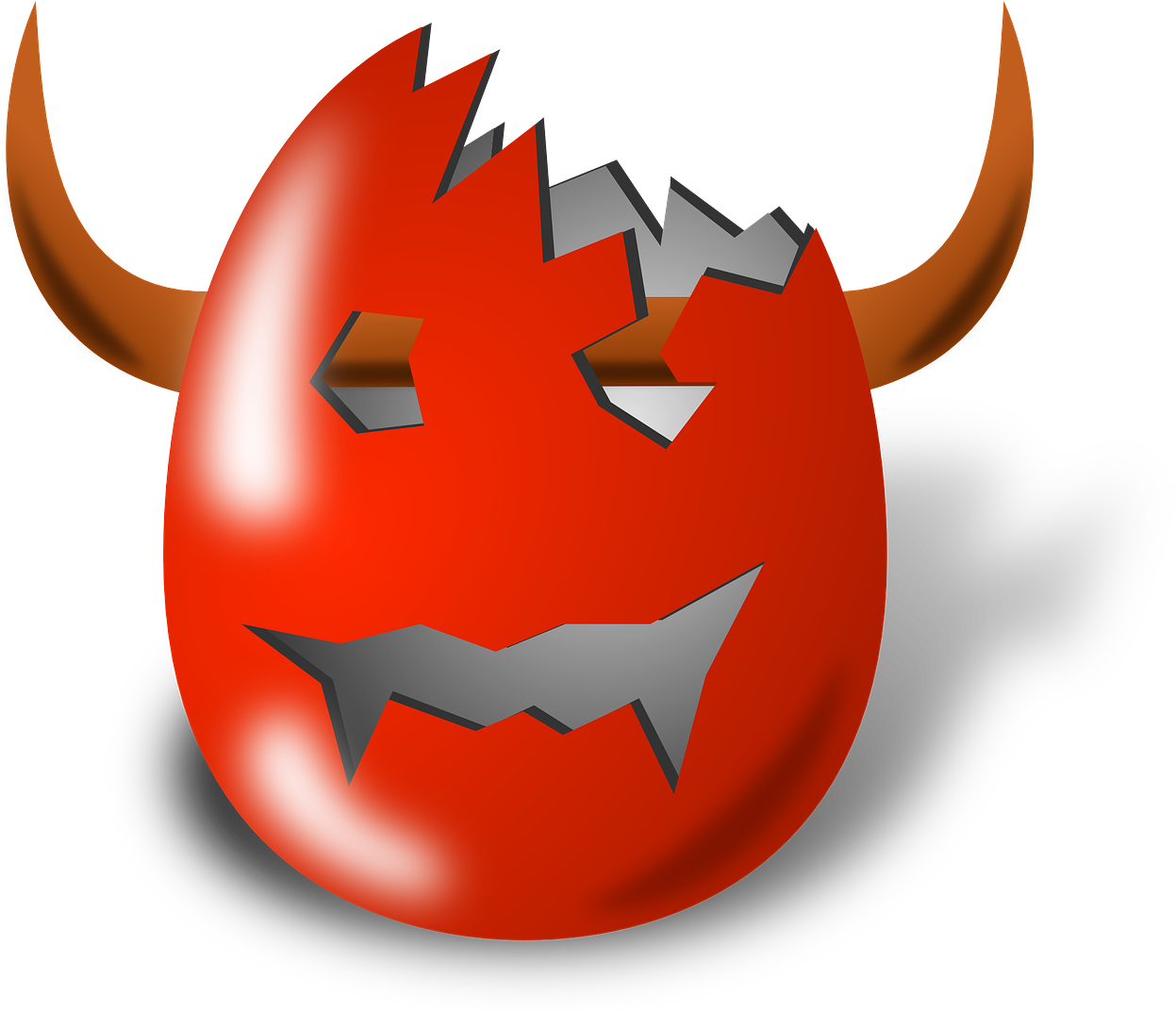 Devil Horns Egg Easter Shell Png Image Clipart (1280x1072), Png Download