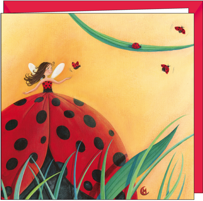 Marie Cardouat Greeting Card "la Robe Coccinelle" Clipart (800x1037), Png Download