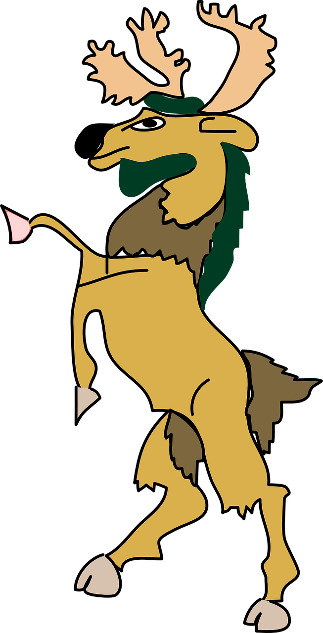 Moose Wild Standing Horns Png Image Clipart (653x1280), Png Download