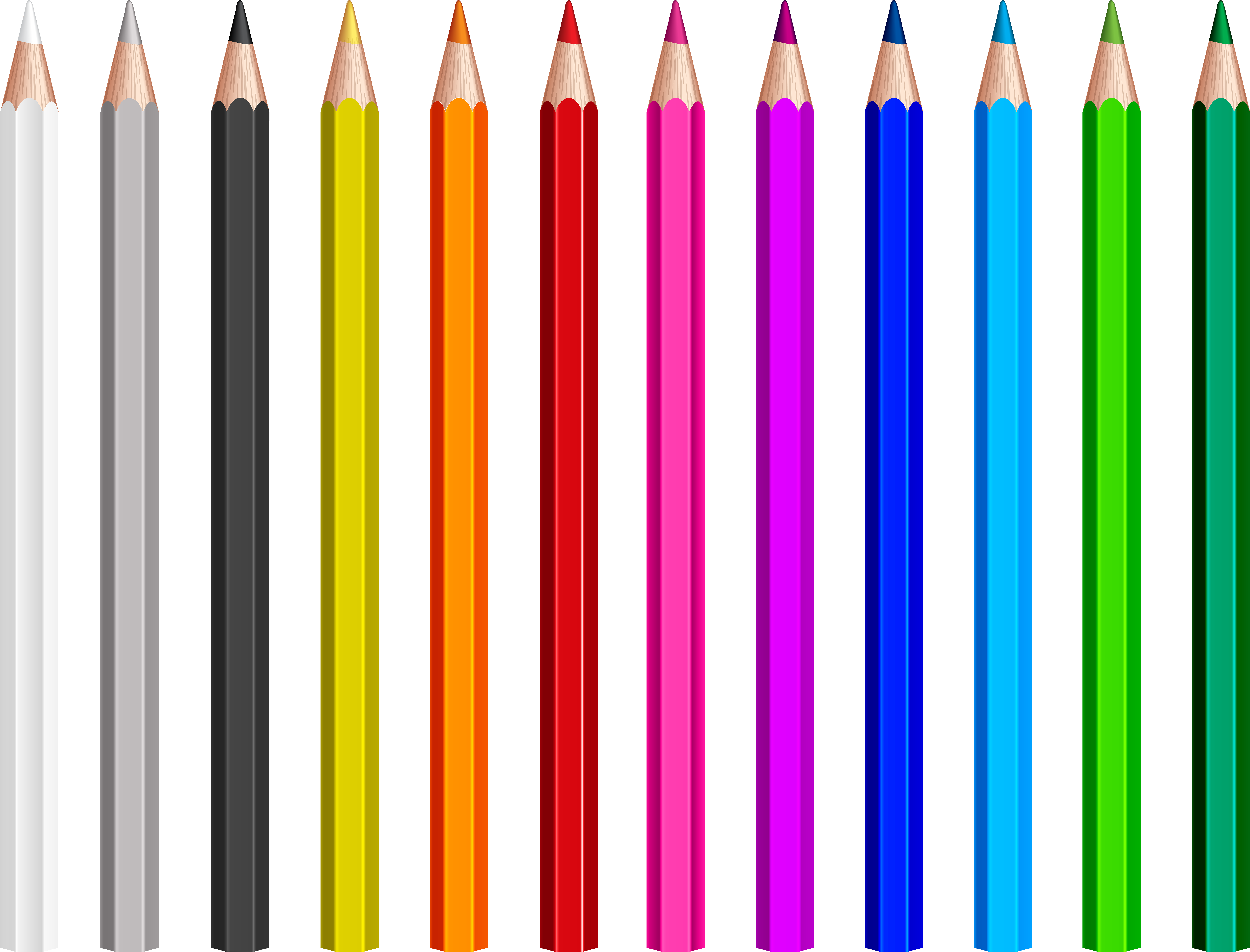 Colored Pencils Set Png Clip Art Image Transparent Png (8000x6093), Png Download