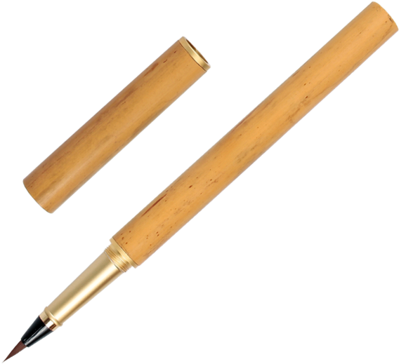 Natural Bamboo Penholder Fountain Pen Style Soft Pen Clipart (640x640), Png Download