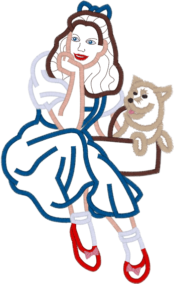 Wizard Of Oz Dorothy Applique Clipart (567x567), Png Download