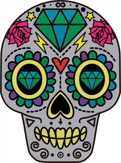 Sugar Skull Clipart Png Transparent Png (483x650), Png Download