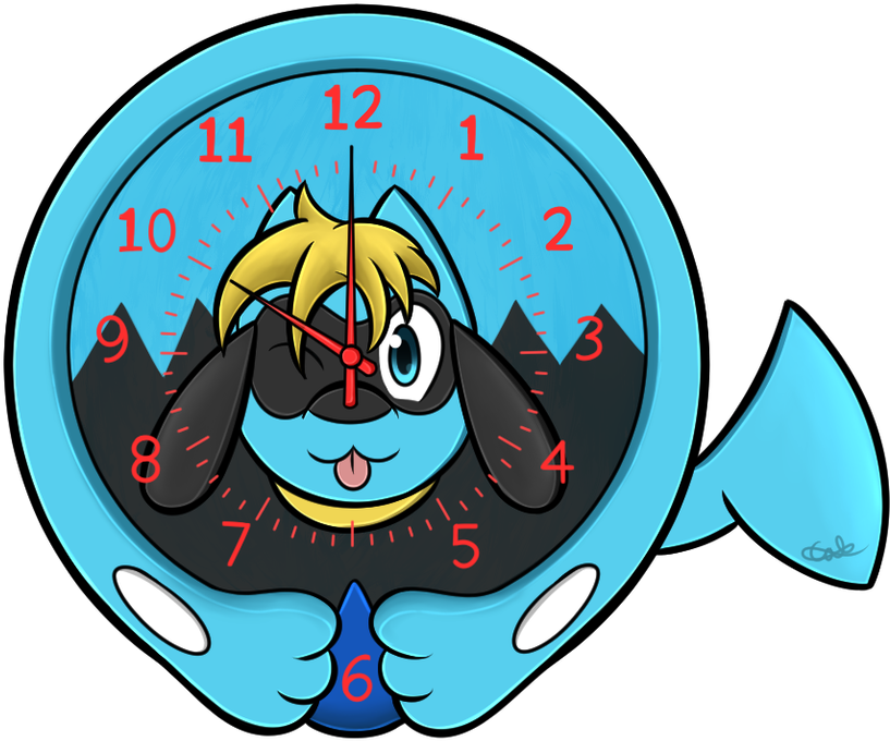 Riolu Clock By Melac Clipart (900x728), Png Download