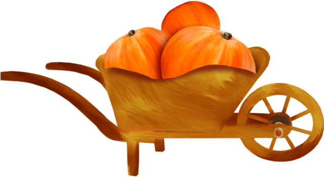 Pumpkin Clipart Wheelbarrow - Png Download (640x480), Png Download